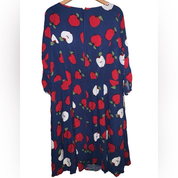 MODCLOTH teacher Apple A Day fruit fit flare dress 1x 14 16 - Picture 3 of 10